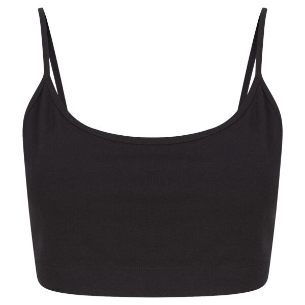 Women's sustainable fashion cropped cami top with adjustable straps Vignette