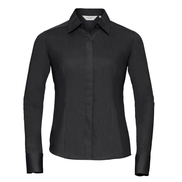 Women's long sleeve polycotton easycare fitted poplin shirt Vignette