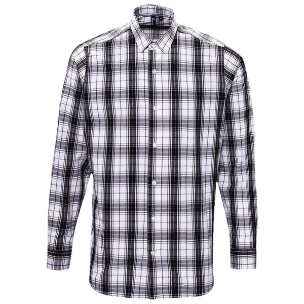 Ginmill check cotton long sleeve shirt Vignette