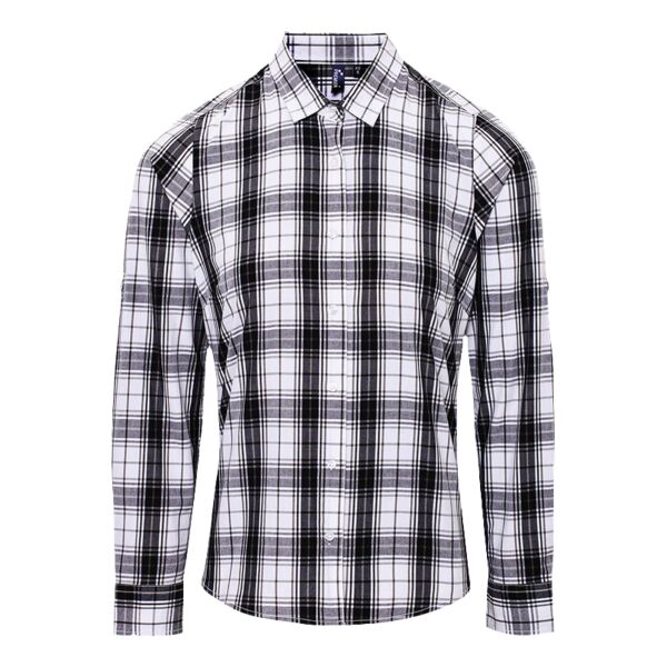 Women's Ginmill check cotton long sleeve shirt Vignette