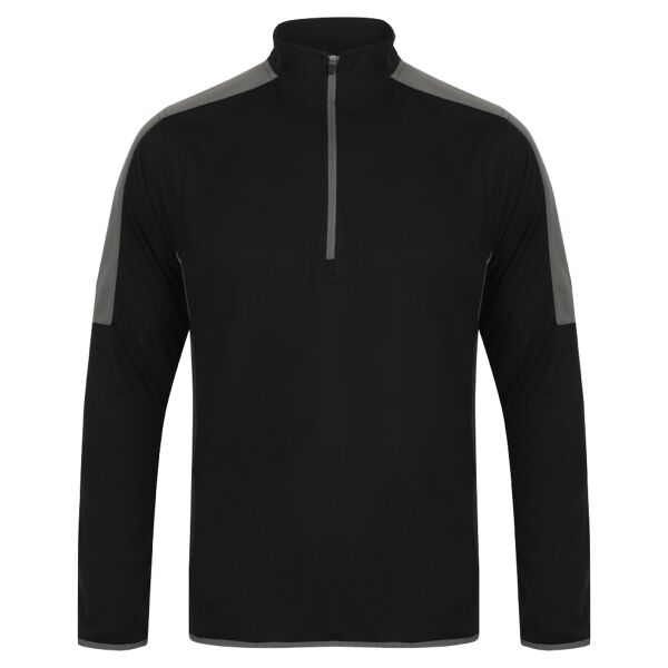 ¼ zip mid-layer with contrast panelling Vignette