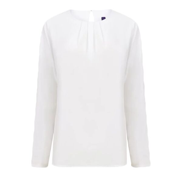 Women's pleat front long sleeve blouse Vignette
