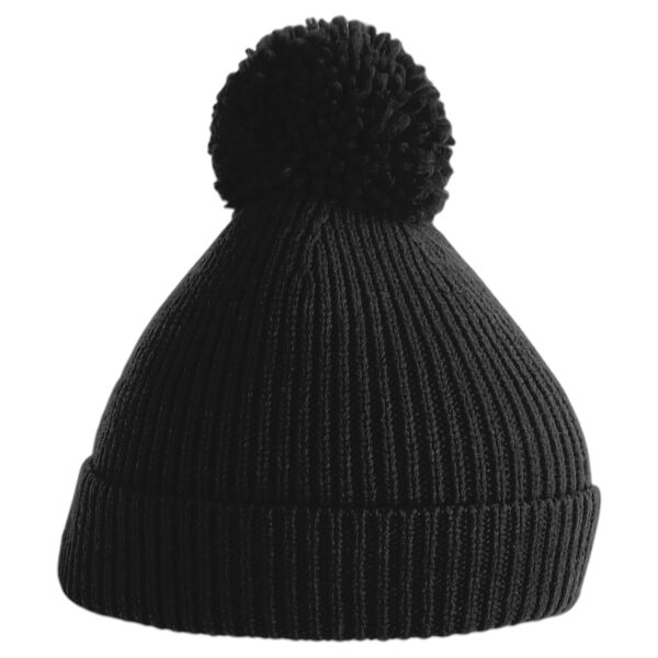 Engineered knit ribbed pom pom beanie Vignette