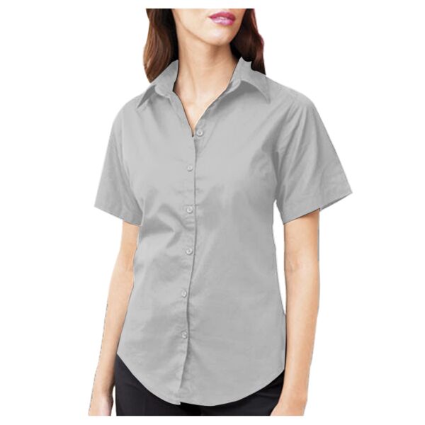 'Fil-a-Fil' short sleeve fitted blouse Vignette