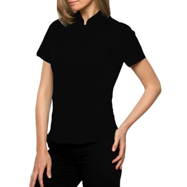 Bar blouse mandarin collar short sleeve Vignette